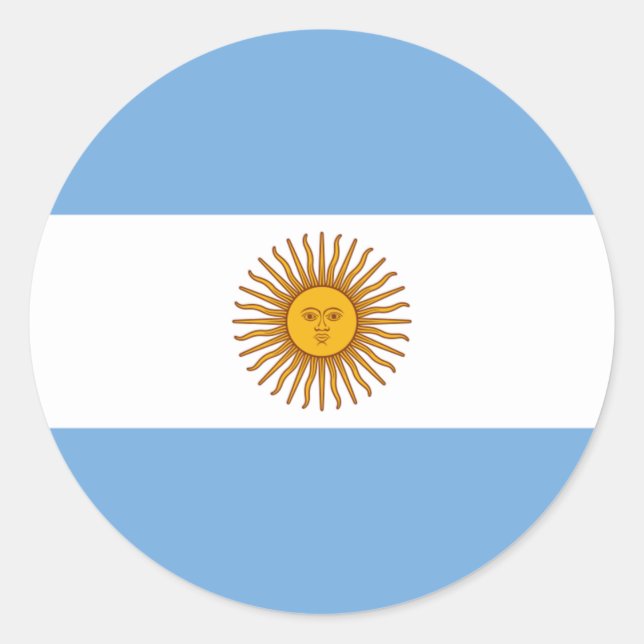 Adesivo Redondo Bandeira da Argentina - Bandera da Argentina (Frente)