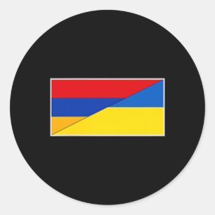 Adesivo Redondo Bandeira da Armênia Ucrânia Nacionalidade Armênia