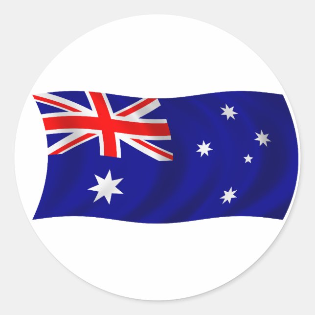 Adesivo Redondo Bandeira da Austrália (Frente)