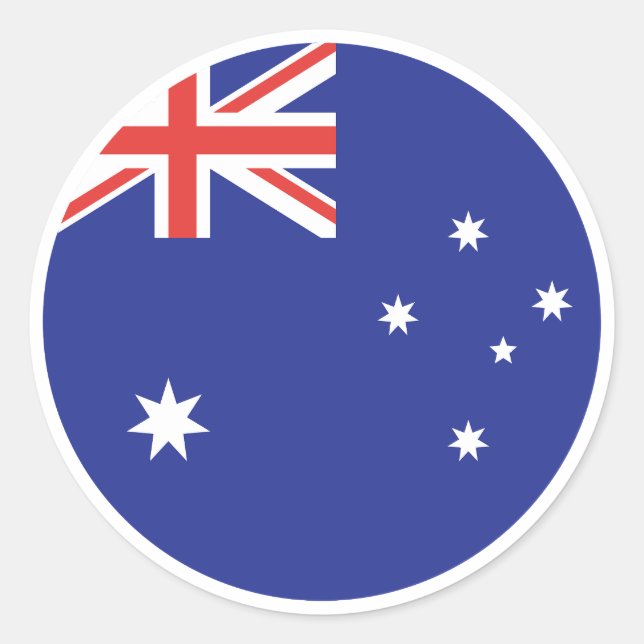 Adesivo Redondo Bandeira da Austrália (Frente)