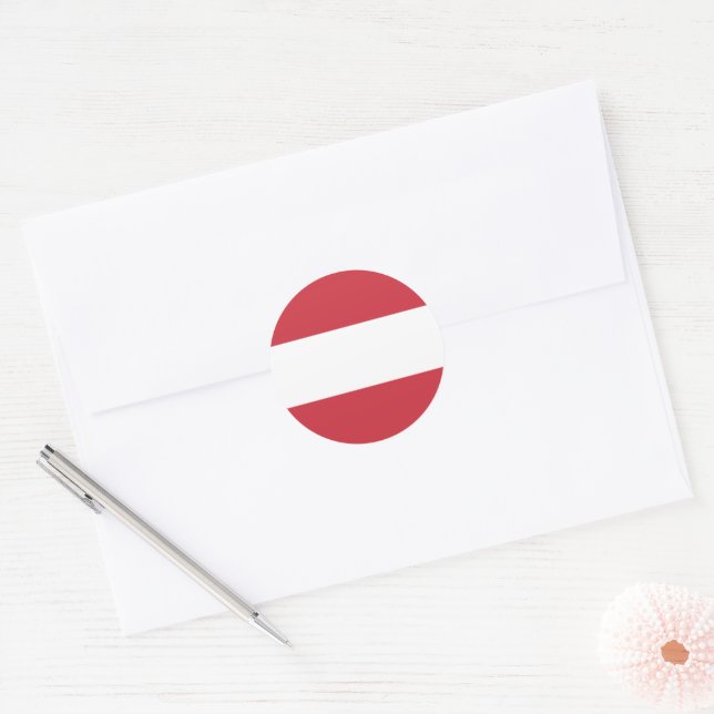 Adesivo Redondo Bandeira da Áustria (Envelope)
