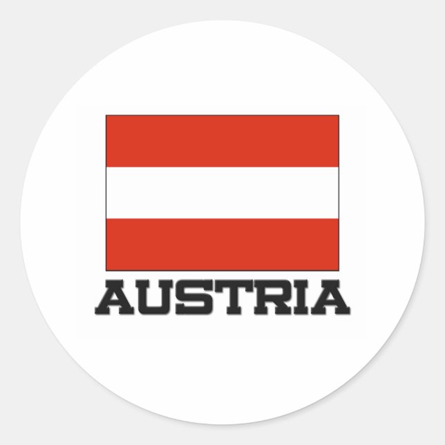 Adesivo Redondo Bandeira da Áustria (Frente)