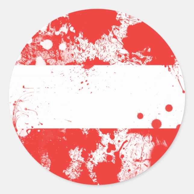 Adesivo Redondo Bandeira da Áustria (Frente)