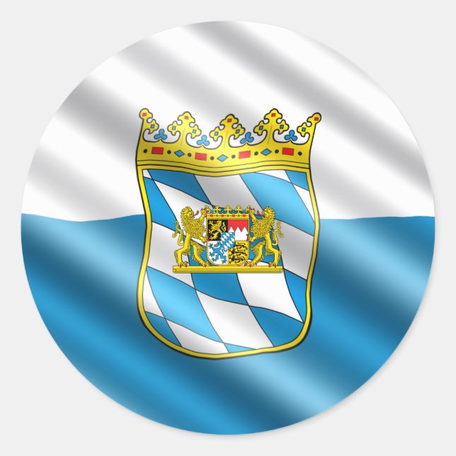 Adesivo Redondo Bandeira da Baviera (Frente)