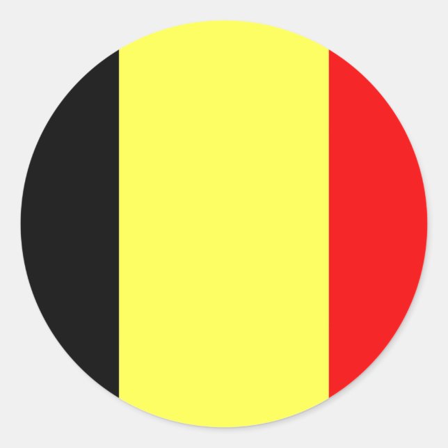 Adesivo Redondo Bandeira da Bélgica (Frente)
