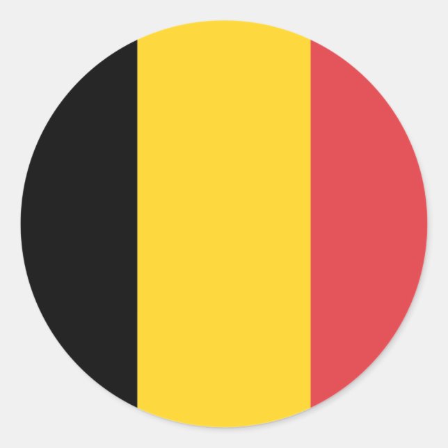 Adesivo Redondo Bandeira da Bélgica (Frente)