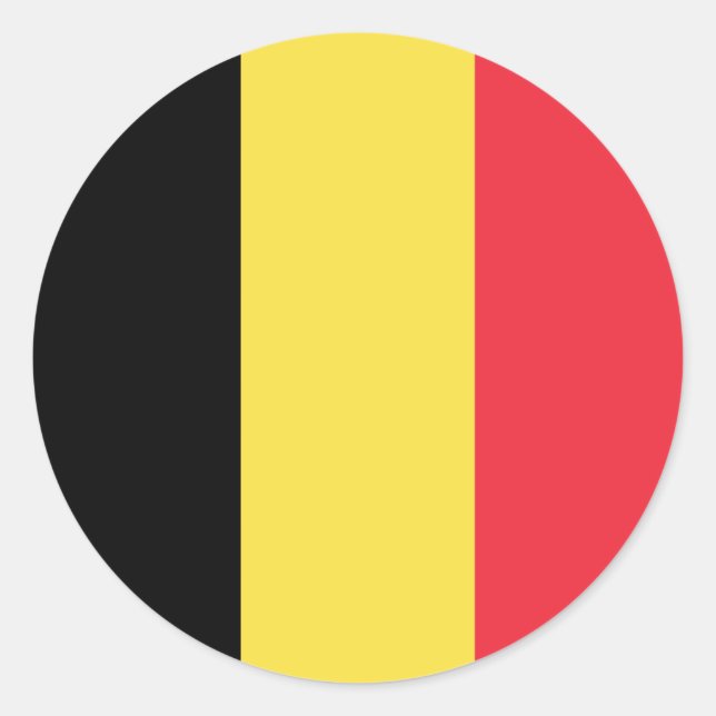 Adesivo Redondo Bandeira da Bélgica (Frente)
