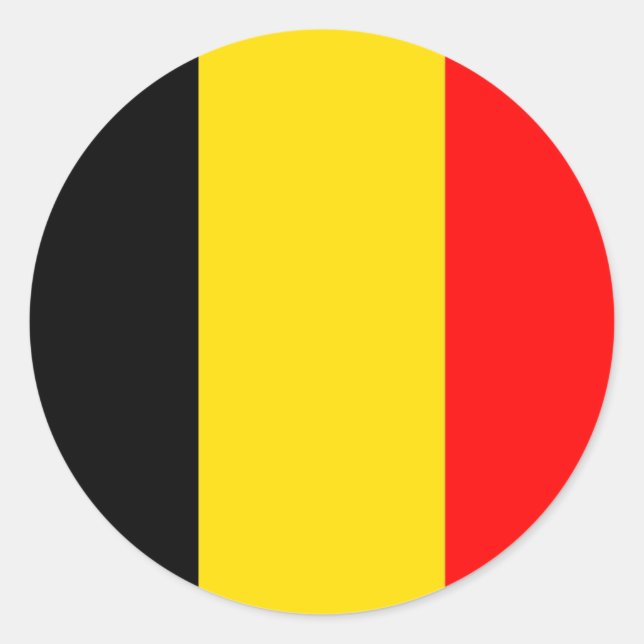 Adesivo Redondo Bandeira da Bélgica (Frente)