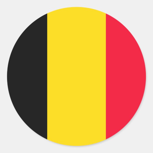 Adesivo Redondo Bandeira da Bélgica (Frente)