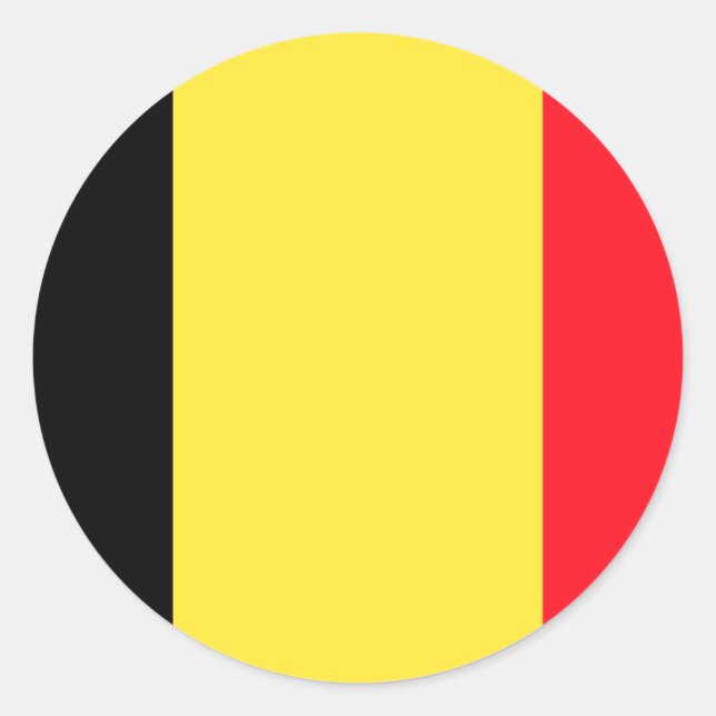 Adesivo Redondo Bandeira da Bélgica (Frente)