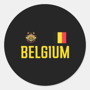 Adesivo Redondo Bandeira da Bélgica Belgie Futebol Torcedor de Fut
