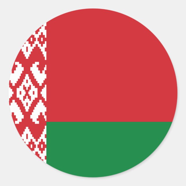 Adesivo Redondo Bandeira da Bielorrússia (Frente)