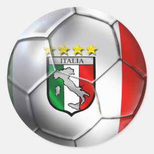 Adesivo Redondo Bandeira da bola de futebol de Italia Forza