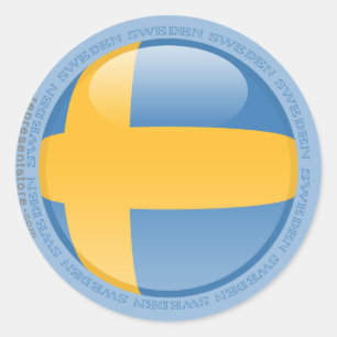 Adesivo Redondo Bandeira da bolha da suecia