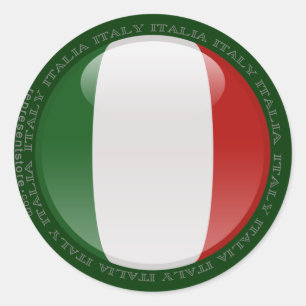 Adesivo Redondo Bandeira da bolha de Italia