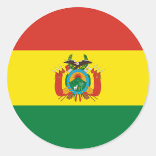 Adesivo Redondo Bandeira da Bolívia