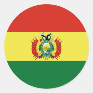 Adesivo Redondo Bandeira da Bolívia