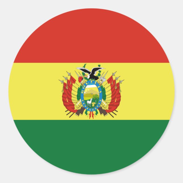 Adesivo Redondo Bandeira da Bolívia (Frente)