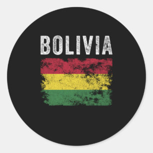 Adesivo Redondo Bandeira da Bolívia Enfrentada - Bandeira da Bolív