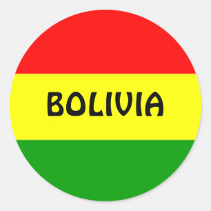 Adesivo Redondo Bandeira da Bolívia, rotulada.