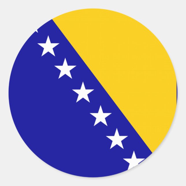 Adesivo Redondo Bandeira da Bósnia e Herzegovina (Frente)