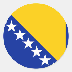Adesivo Redondo Bandeira da Bósnia e Herzegovina