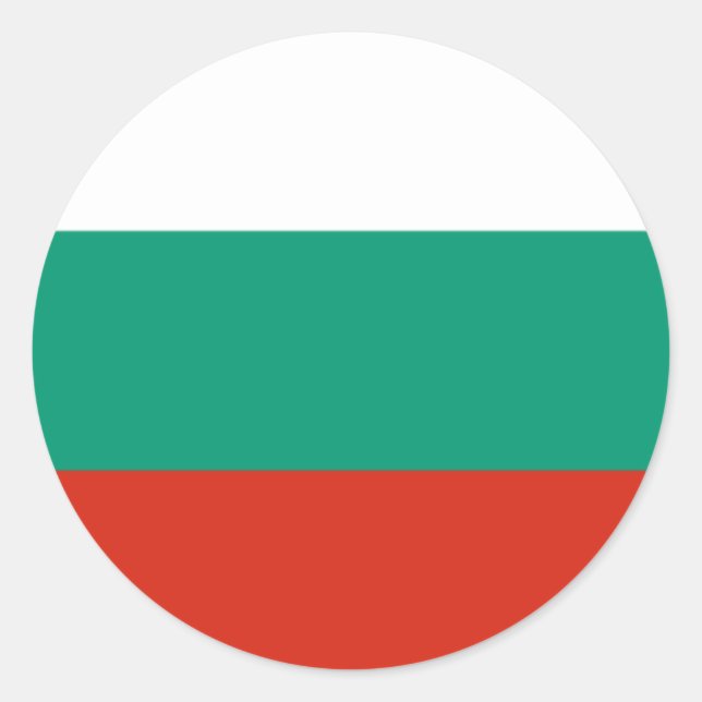 Adesivo Redondo Bandeira da Bulgária (Frente)