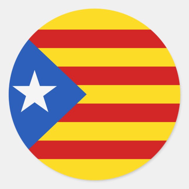 Adesivo Redondo Bandeira da Catalunha (Frente)