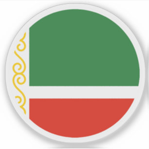 Adesivo Redondo Bandeira da Chechênia