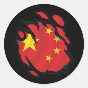 Adesivo Redondo Bandeira da China