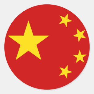 Adesivo Redondo Bandeira da China