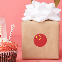 Adesivo Redondo Bandeira da China