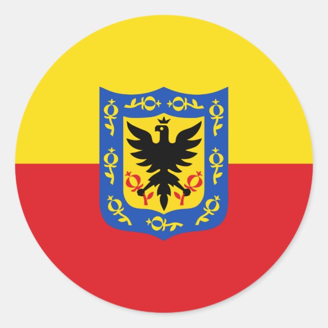 Adesivo Redondo bandeira da cidade de bogota (Frente)