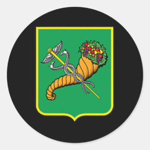 Adesivo Redondo Bandeira da Cidade de Kharkiv Ucrânia Orgulho Ucra