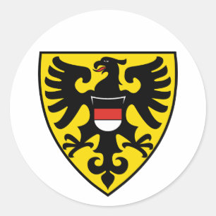 Adesivo Redondo bandeira da cidade de Reutlingen alemanha símbolo