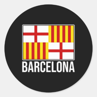 Adesivo Redondo Bandeira da Cidade Espanha de Barcelona Catalunha