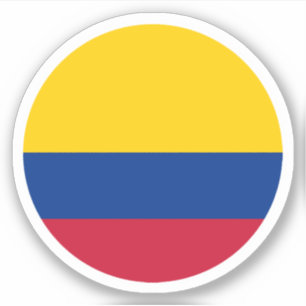 Adesivo Redondo Bandeira da Colômbia
