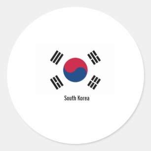 Adesivo Redondo Bandeira da Coreia do Sul