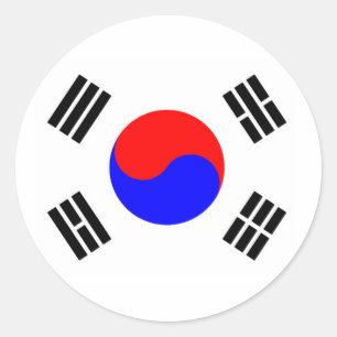 Adesivo Redondo Bandeira da Coreia do Sul
