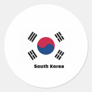 Adesivo Redondo Bandeira da Coreia do Sul