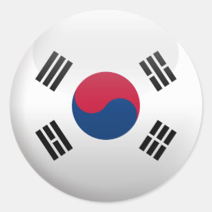 Adesivo Redondo Bandeira da Coreia do Sul