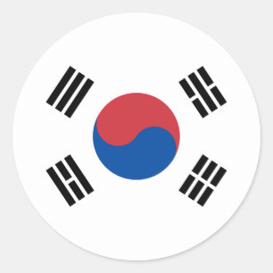 Adesivo Redondo Bandeira da Coreia do Sul, Bandeira da Coreia do S