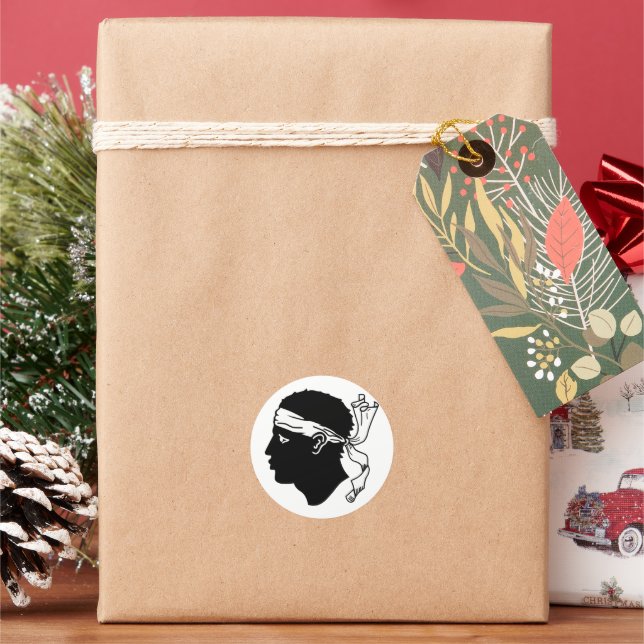 Adesivo Redondo Bandeira da Córsega (Feriado)