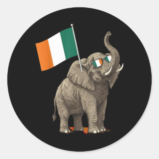 Adesivo Redondo Bandeira da Costa do Marfim Elefante Cote Divoire