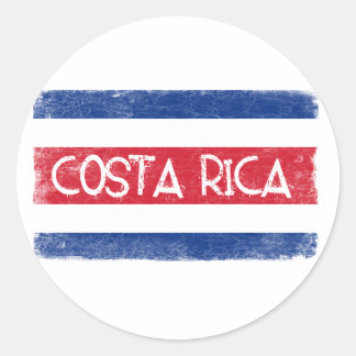 Adesivo Redondo bandeira da Costa Rica