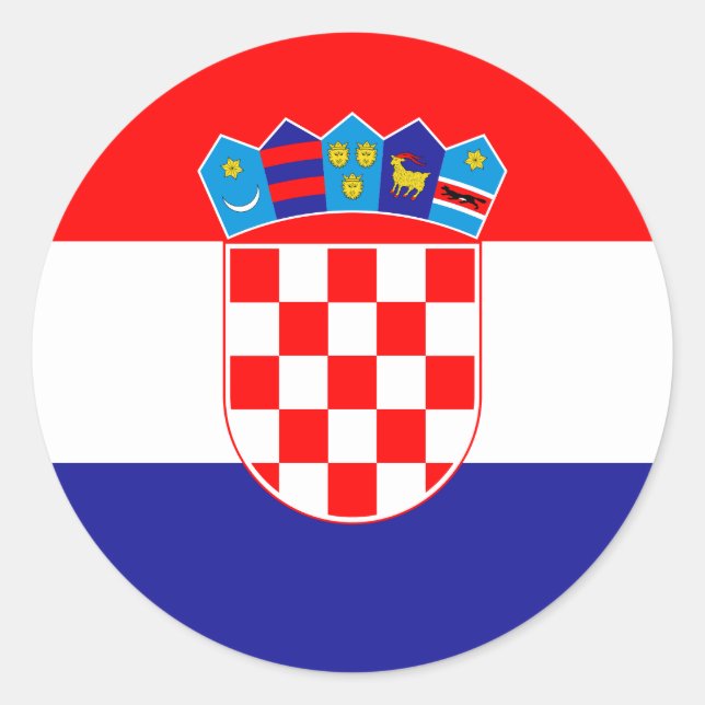 Adesivo Redondo bandeira da Croácia (Frente)