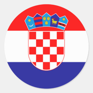Adesivo Redondo Bandeira da Croácia (croata)