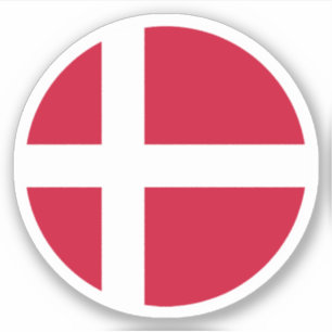 Adesivo Redondo Bandeira da Dinamarca