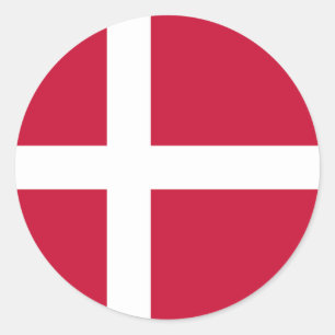 Adesivo Redondo Bandeira da Dinamarca