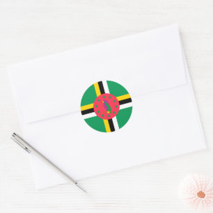 Adesivo Redondo Bandeira da Domínica
